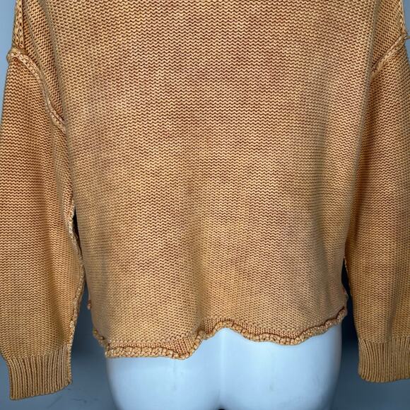NYLAND Chunky Knit Pullover Crewneck Sweater Faded Orange - Picture 13 of 16